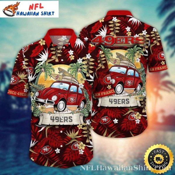 49ers Coastal Drive Vintage Car Hawaiian Shirt