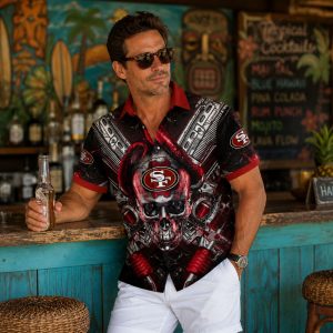 Cybernetic Skull San Francisco 49ers Hawaiian Shirt