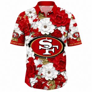 49ers Emblem Floral Hawaiian Shirt 1