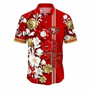 49ers Florals Stripes Hawaiian Shirt 1