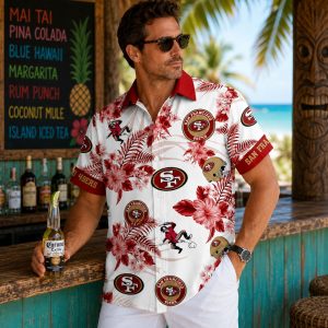 49ers Paradise Floral Hawaiian Shirt