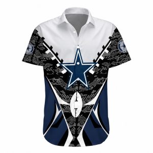 Abstract Star Cowboys Hawaiian Shirt Navy White 2