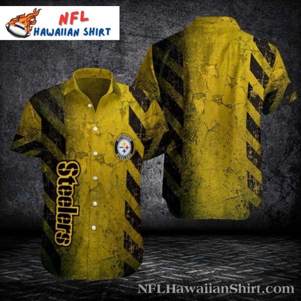 Aged Gold Texture – Vintage Look Pittsburgh Steelers Aloha Shirt