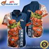 Broncos Helmet Amidst Ocean Waves – Denver Broncos Hawaiian Shirt