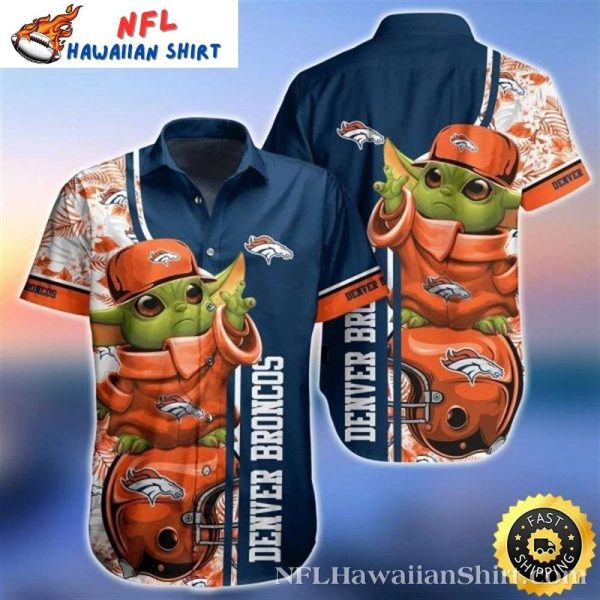 Alien Invasion Bronco Fan – Denver Broncos Baby Yoda Hawaiian Shirt