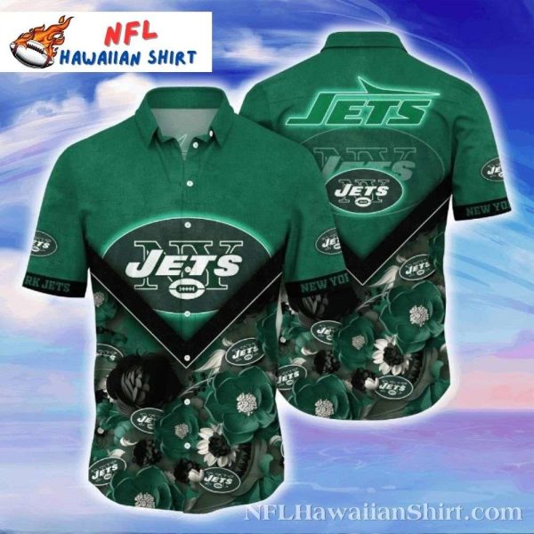 Aloha Bloom Jets – NY Jets Hawaiian Shirt With Tropical Floral Accents