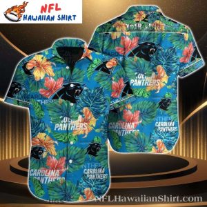 Aloha Spirit Carolina Panthers Hawaiian Shirt – Floral NFL Tropical Menswear