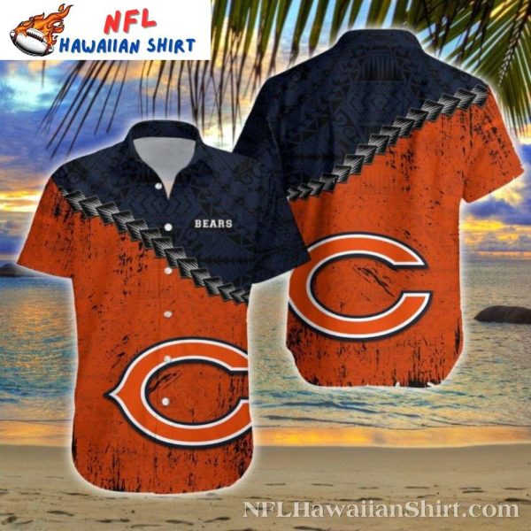 Aloha Spirit Chicago Bears Orange Wave Hawaiian Shirt