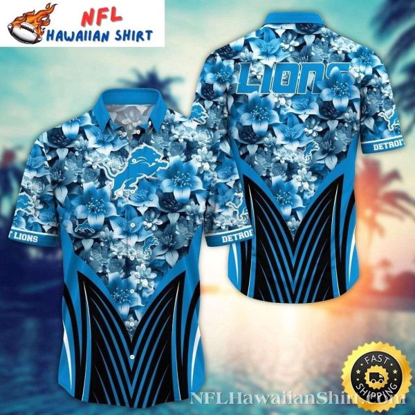 Aloha Spirit Detroit Lions Floral Wave Hawaiian Shirt