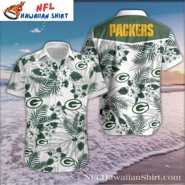 Aloha Spirit – Green Bay Packers Hawaiian Shirt With Floral Backdrop