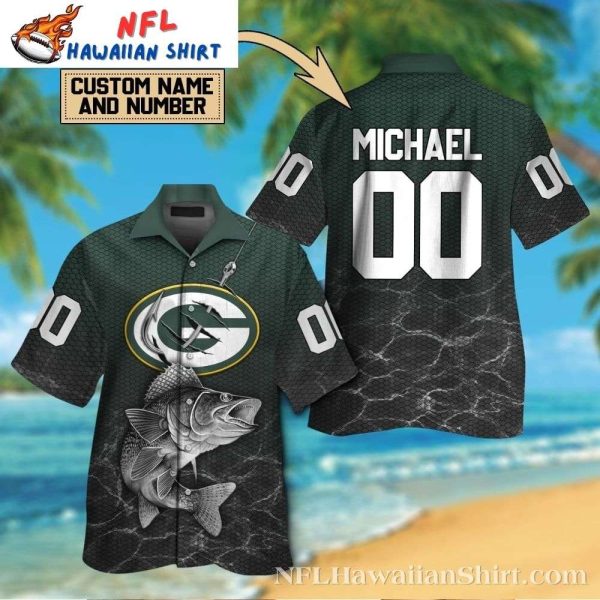 Angler’s Dream Green Bay Packers Hawaiian Shirt – Personalized Fishing Theme