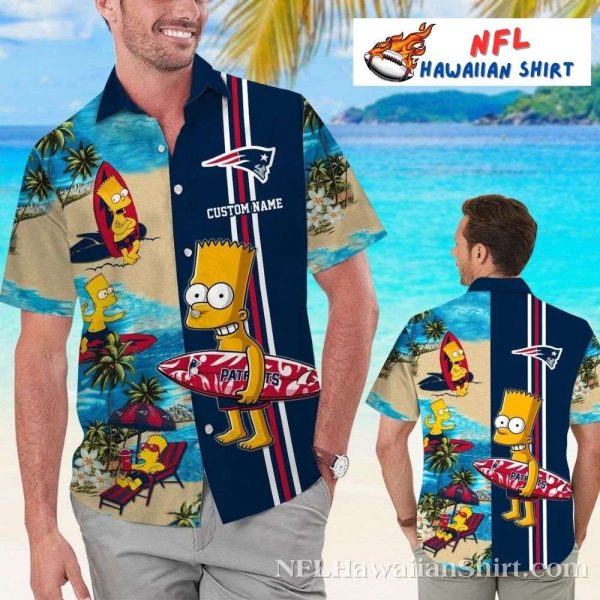 Animated Fanfare New England Patriots Simpsons Hawaiian Shirt