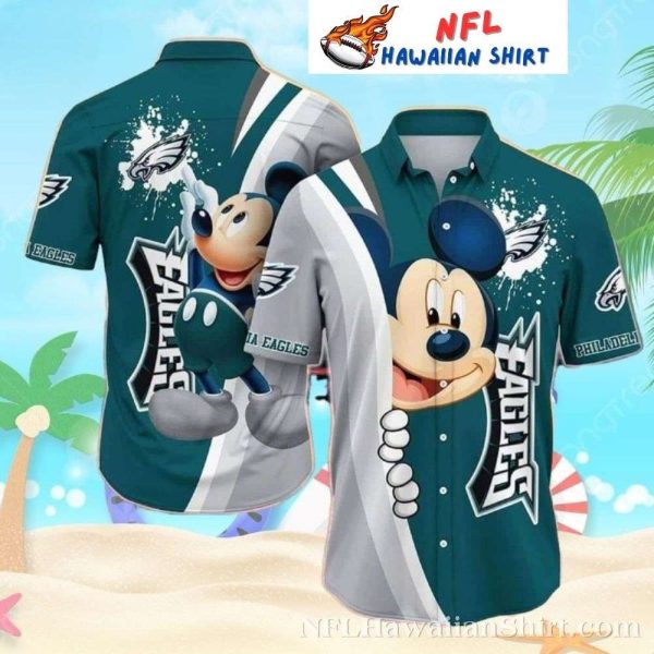 Animated Rush Mickey Mouse Philadelphia Eagles Tropical Hawaiian Shirt
