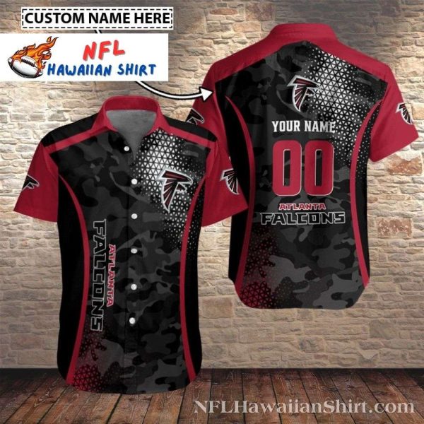 Atlanta Falcons Camo Accent Personalized NFL Hawaiian Shirt