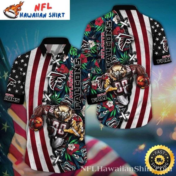 Atlanta Falcons Game Day Stripes Tropical Hawaiian Shirt – Men’s NFL Fanwear