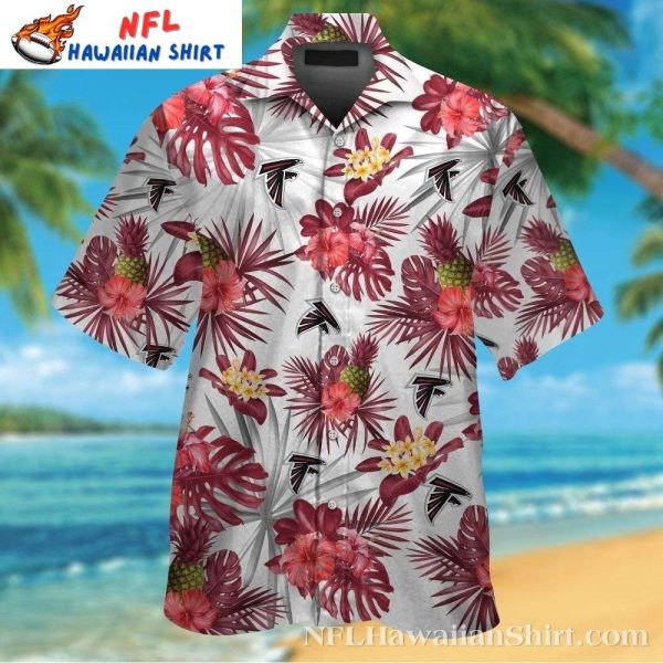 Atlanta Falcons Grey Floral Spectacle NFL Hawaiian Shirt For Game Day