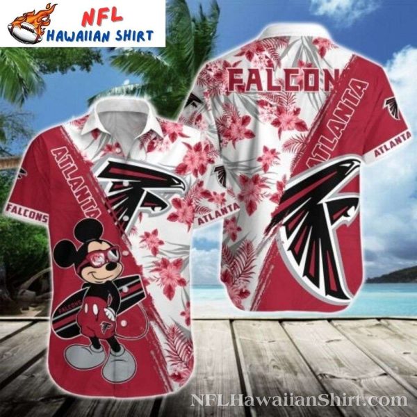 Atlanta Falcons Hawaiian Shirt – Mickey And Hibiscus Edition