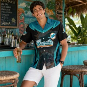 Authentic Miami Dolphins Hawaiian Shirt – Dark Warrior Game Day Design