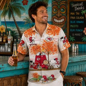 Autumn Snoopy Kansas City Chiefs Hawaiian Shirt: Peanuts Gang in Fall Fan Gear
