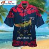 American Valor Striped New England Patriots Hawaiian Shirt – Bold Red, White And Blue