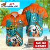 Beachside Blitz Miami Dolphins Custom Name Hawaiian Shirt