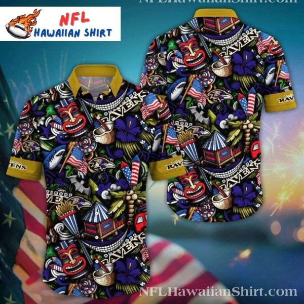 Baltimore Ravens Carnival Celebration Aloha Shirt – Festive Fan Merriment