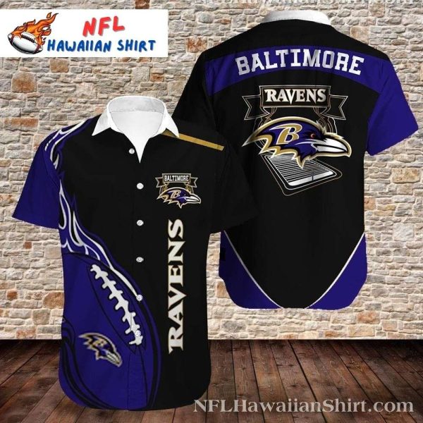 Baltimore Ravens Game Day Football Hawaiian Shirt – Sporty Ravens Aloha Button-Up
