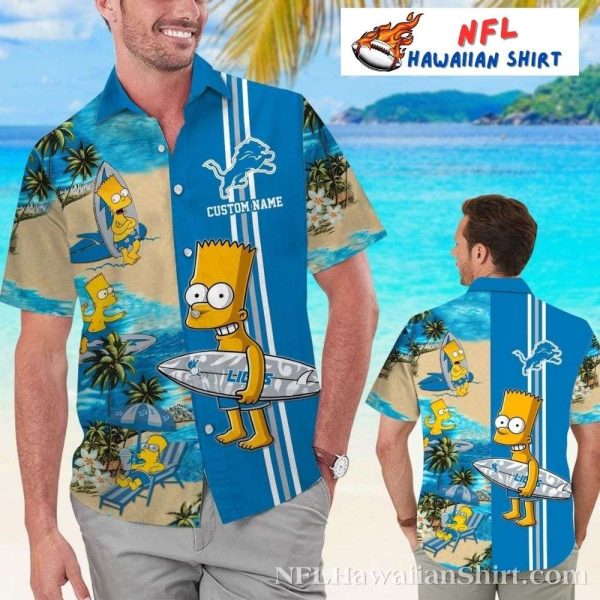 Bart Simpson Beach Vibe Detroit Lions Hawaiian Shirt