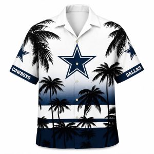 Beachfront Blitz Cowboys Hawaiian Shirt White Tropical 1