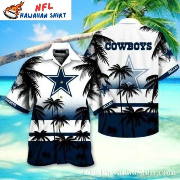 Beachfront Blitz Dallas Cowboys White Tropical Hawaiian Shirt