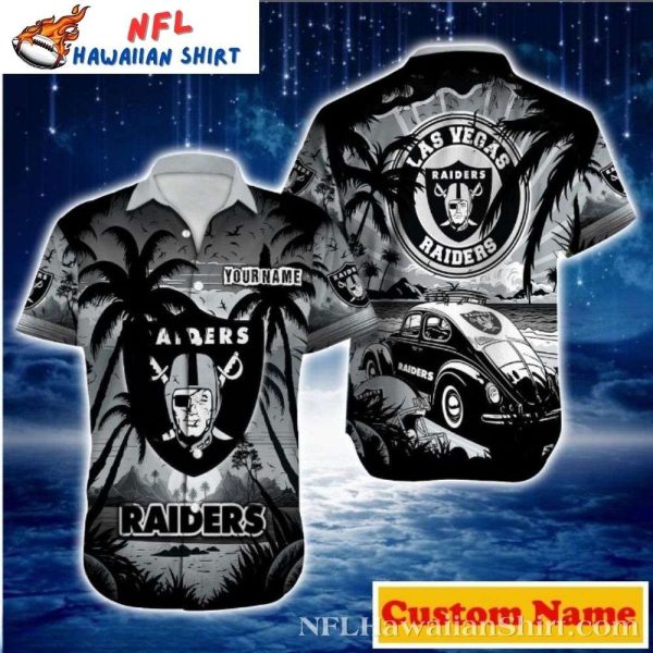 Beachfront Drive Las Vegas Raiders Custom Name Hawaiian Shirt