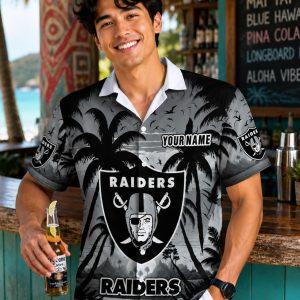 Beachfront Drive Las Vegas Raiders Custom Name Hawaiian Shirt: Personalized Tropical Fan Gear