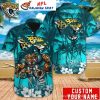 Aqua And Gold Blend Jacksonville Jaguars Hawaiian Shirt