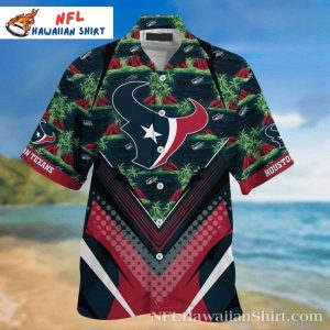 Beachside Blitz Houston Texans Hawaiian Shirt – Tropical Island And Bold Stripes