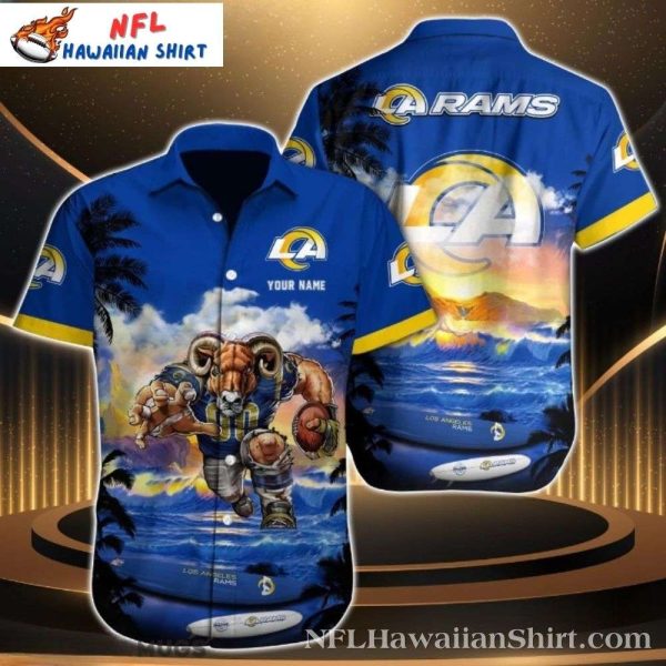Beachside Touchdown – Personalized Rams Hawaiian Shirt