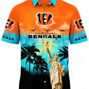 Bengals Americana Sunset Hawaiian Shirt 1