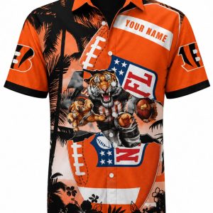 Bengals Beachside Blitz Hawaiian Shirt – Custom Name 1