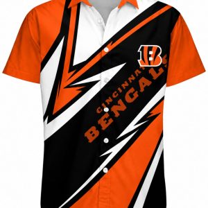 Bengals Bold Contrast Customizable Hawaiian Shirt 1