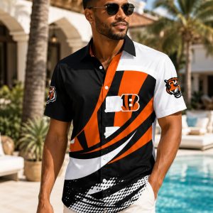 Bengals Classic Stripes and Solids Custom Name Hawaiian Shirt