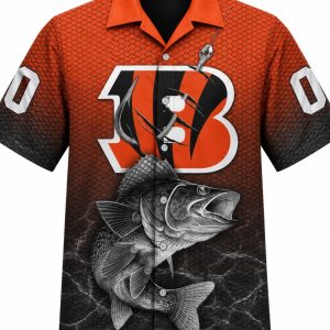 Bengals Fishing Hawaiian Shirt – Custom Name Number 1