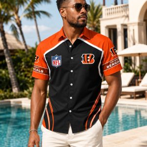 Bengals Futuristic Fan Custom Name and Number Hawaiian Shirt – Modern Aloha Style