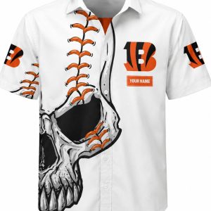 Bengals Skull Gridiron Customizable Hawaiian Shirt 1