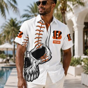 Bengals Bone-Crunching Defense Customizable Hawaiian Shirt – Gridiron Graphic Edition