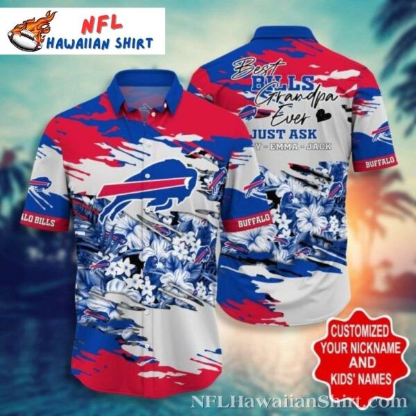 Best Bill Grandpa Ever – Custom Name NFL Buffalo Bills Hawaiian Shirt