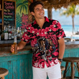 Bills Hawaiian Shirt – Mascot Graphic with Camo Floral and Custom Name