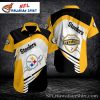 Aged Gold Texture – Vintage Look Pittsburgh Steelers Aloha Shirt
