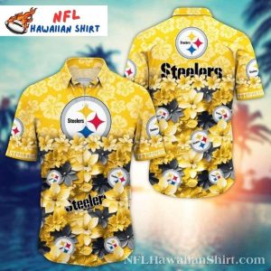 Bloom Of Victory – Floral Burst Steelers Hawaiian Shirt