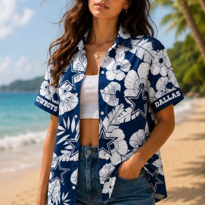 Blossom Night Cowboys Hawaiian Shirt Tropical Dark