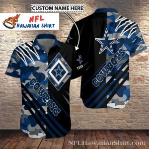 Blue Camo Dallas Cowboys Personalized Hawaiian Shirt