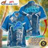 Bold Detroit Lions Swirl Patterned Hawaiian Shirt